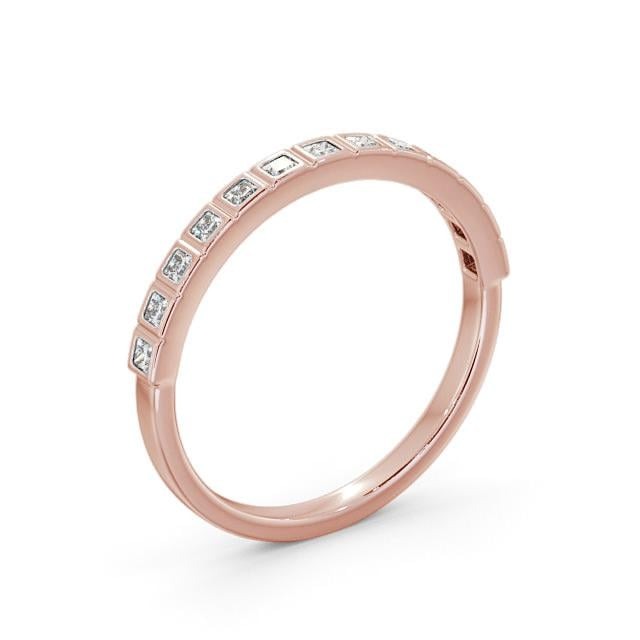 Hana Half Eternity Princess Lab Diamond Unique Bezel Set Ring